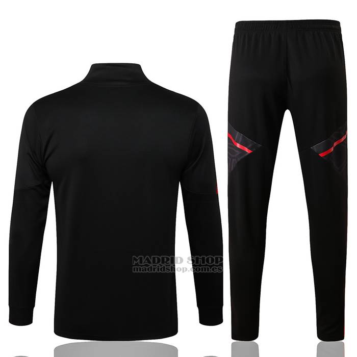 Chandal de Chaqueta del Manchester United Nino 2022-2023 Negro y Rojo